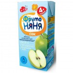 Сок, Фрутоняня 200 мл яблоко осветленное с 3 мес. без сахара